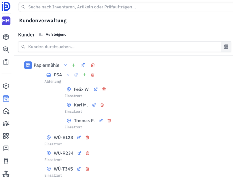 Personen und Fahrzeuge als Einsatzort in tagIDeasy